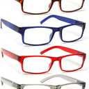 BIENCOOL 6 Pack Reading Glasses Traditional Frames for Men and Women Readers with Spring Loaded Hinges (Mix Color)