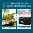 Polar Protector - 100 Gallon Oval Stock Tank Insulated 5mm Neoprene Slip Sleeve Ice Water Therapy Ice Bath Cold Water Cover 100 Gallon Oval Stock Tank Waterproof Tough Keeps Insulated