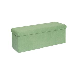 PINPLUS Storage Ottoman Bench Sherpa Ottoman Foot Rest, Foldable Boucle Ottomans Large Storage Box Entryway Bench for Dorm, Green 43.3'' x 15'' x 15''