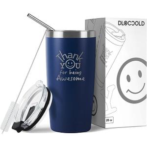 DLOCCOLD Thank You Gift for Coworkers, Valentine's Day, Appreciation for Employees, Teachers, Friends - Tumbler, Administrative Day (Navy Blue, 20 oz)