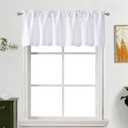 Lecloud Pure White Valance for Windows 18 Inch Length, Light Filtering Privacy Small Kitchen Curtains, Solid Curtain Window Valance with Rod Pocket for Cafe Bedroom Basement, 60" W x 18" L 1 Panel