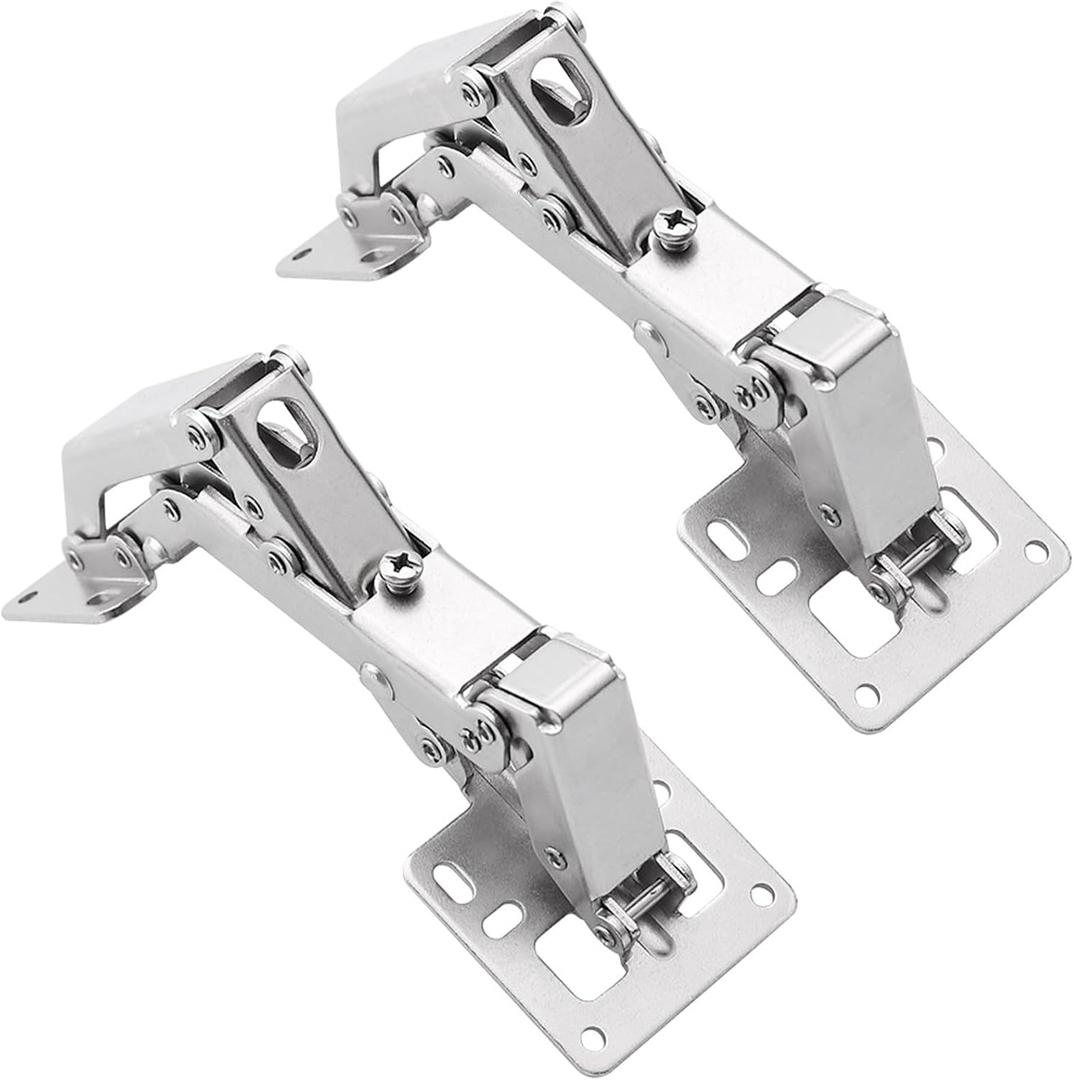 Generic 170 Degree Hidden Door Hinge - Concealed Cabinet Hinge for Hidden Cabinet Doors, Silver (2.)