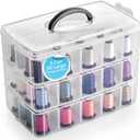 Bins & Things Stackable Storage Container - 30 Adjustable Compartments - Craft Accessories Storage Box with Handle - Bead Organizer for Art or Sewing Supplies - Clear, X-Large
