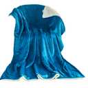 funky gadgets Sherpa Fleece Blanket Bed Large Throws Blankets For Sofas Fluffy Soft Thick Warm Blanket- blanket Throws for Travel Turquoise Blue Queen