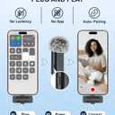 Wireless Lavalier Microphone for iPhone USB C Lav Mic for iPhone 17 16 Android Phone Microphone Video Recording TikTok Vlog Noise Canceling Clip On Microphones (Black, M6-2 in 1)