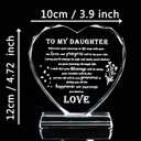 Qianwei Daughter Birthday Gift Crystal Gift for Daughter Heart Mother Daughter Gift Keepsake Graduation Birthday, Wedding, Engagement, Valentine's Day, and Christmas Gifts for Daughter