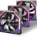 Galaxy 120mm Case Fan with Efficient Cooling, ARGB Fan Lighting, 800-1800RPM Speed Control, and Whisper-Quiet Operation Under 29 dB, Unique Design for PC