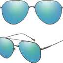 GMKATEYE Fashion Oversized Aviator Sunglasses for Women & Men, UV 400 Protection Ultra Lightweight Metal Pilot Sun Glasses