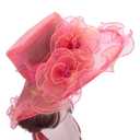 Lawliet Womens Dressy Wide Brim Church Wedding Occasion Sun Hat A613(Pink)