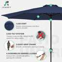 JEAREY 11' Patio Umbrellas Outdoor Table Market Umbrella w/Crank, 8 Sturdy Ribs, UV Protection Windproof for Garden, Deck, Backyard, Pool(Navy Blue)