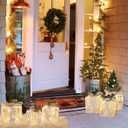 Vanthylit Christmas Lighted Gift Boxes, Set of 3 White Gift Box with 48 Warm White Lights, Outdoor Decorations Plug in for Yard Lawn Porch Holiday