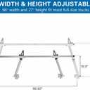Non-Drilling Aluminum Truck Rack, Heavy Duty Width and Height Extendable Truck Bed Ladder Rack, Fit for Max 66" Wide Truck Bed, 600 lb. Capacity