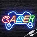 Gamer Neon Sign for boy room decor, 15 * 9 inch Blue Gaming led lights with USB Power and Dimmer Switch for game room decor,teen's room,man cave,adult and Kids