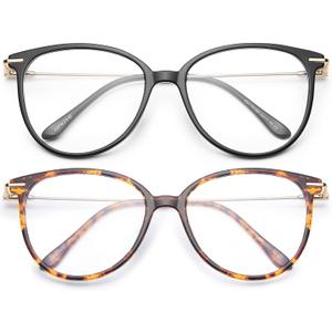 Gaoye Blue Light Blocking Glasses - Trending Round TR90 Frames, Metal Arms, UV400 Protection - Matching Soft Case