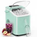 Sweetcrispy Countertop Ice Maker with Scoop, Basket and Handle, Portable Ice Machine 9 Cubes Ready in 6 Mins, 26.5lbs in 24Hrs, 2 Sizes for Home Kitchen Office Bar Party