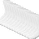 Hanes Men's Double Tough Socks, Crew and Ankle Moisturing Wicking Socks, Black & White, Multi-Packs (12-14, White - 14 Pair)