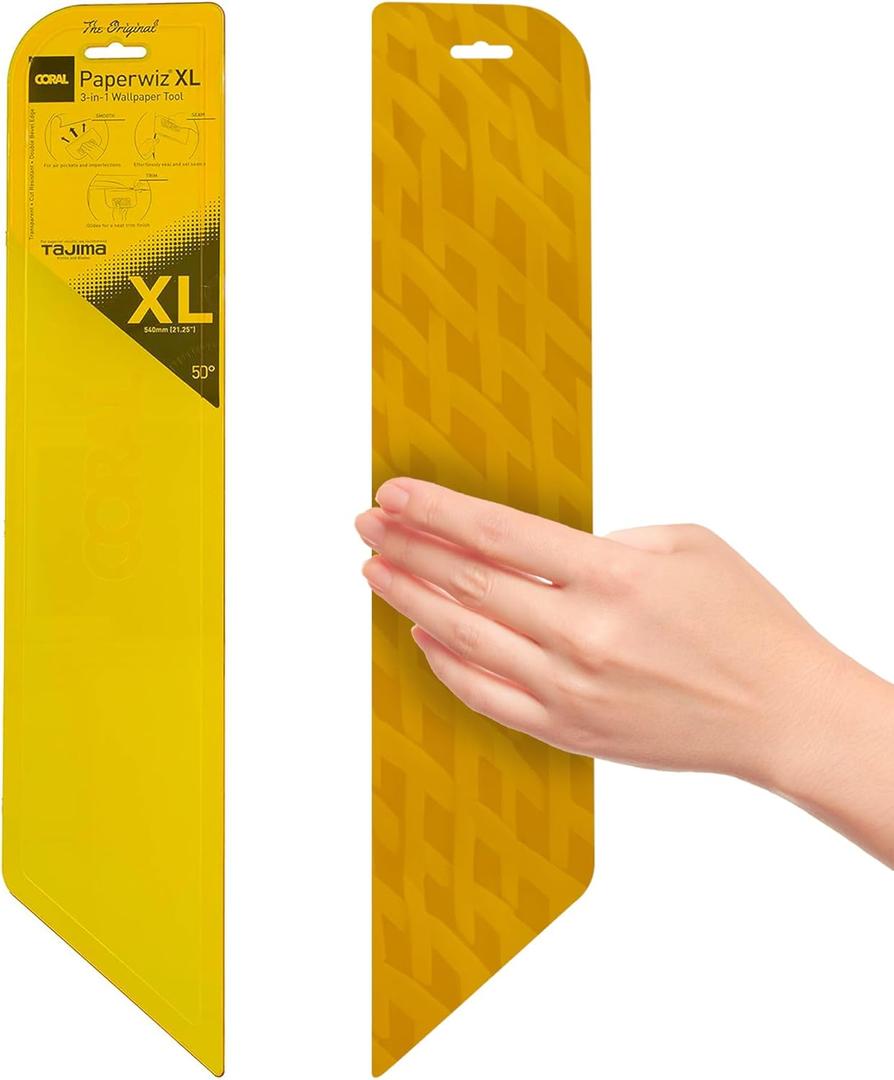 Coral 69502 Paperwiz XL Wallpaper Tools - Smoothing Tool for Peel and Stick Wallpaper - Wallpaper Smoothing Tool & Hanging Tools - Install Kit Includes Wallpaper Smoother Tool for Easy Application