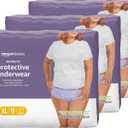 Amazon Basics Postpartum Incontinence Underwear for Women, Maximum Absorbency, Bladder Leak Protection, Soft, Disposable, Odor Control, Comfortable Fit, X-Large, Lavender, 48 Count (3 Packs of 16)