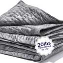 Gravity Weighted Blankets for Adults, 20lbs Grey (48" x 72", Twin/Single) - Heavy Comfort Cotton Blanket with Glass Beads - Utra-Soft Premium Breathable Microfiber Duvet Cover - Machine Washable