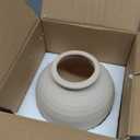 Ceramic Flower Vase Home Decor, 6.2 inch Farmhouse Rustic Vintage Decorative Vases, Pottery Terracotta Boho Flowers Vases for Dining Table, Living Room, Shelf, Kitchen, Bedroom (6.2"-White)