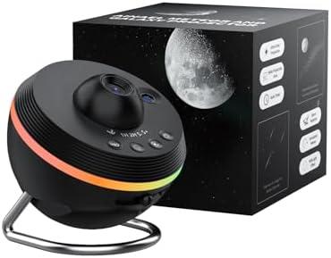 Ainael Galaxy Projector, Star Projector Planetarium Night Light Lamp Ceiling Space Starry Sky Projector with Light Strip Meteor and Galaxy Projector for Kids Bedroom Birthday Christmas Gift (Black)