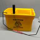 Simpli-Magic 79358 Commercial Mop Bucket with Side Press Wringer, 26 Quart, 14.75"L x 12.95"W x 19.95"H, Yellow