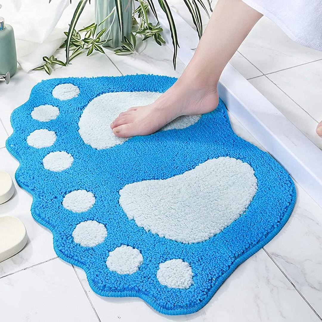 Bathroom Rugs Water Absorbent Non-Slip Mat Used in Bathroom, Shower, Room, Etc.Soft Microfiber Machine Washable Bath Mat (Blue, 23x35'')