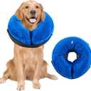 Dog Cone Collar, Inflatable Dog Cone Soft Protective Pet Recovery Collar After Surgery for Dogs and CatsBlue M (9-14")