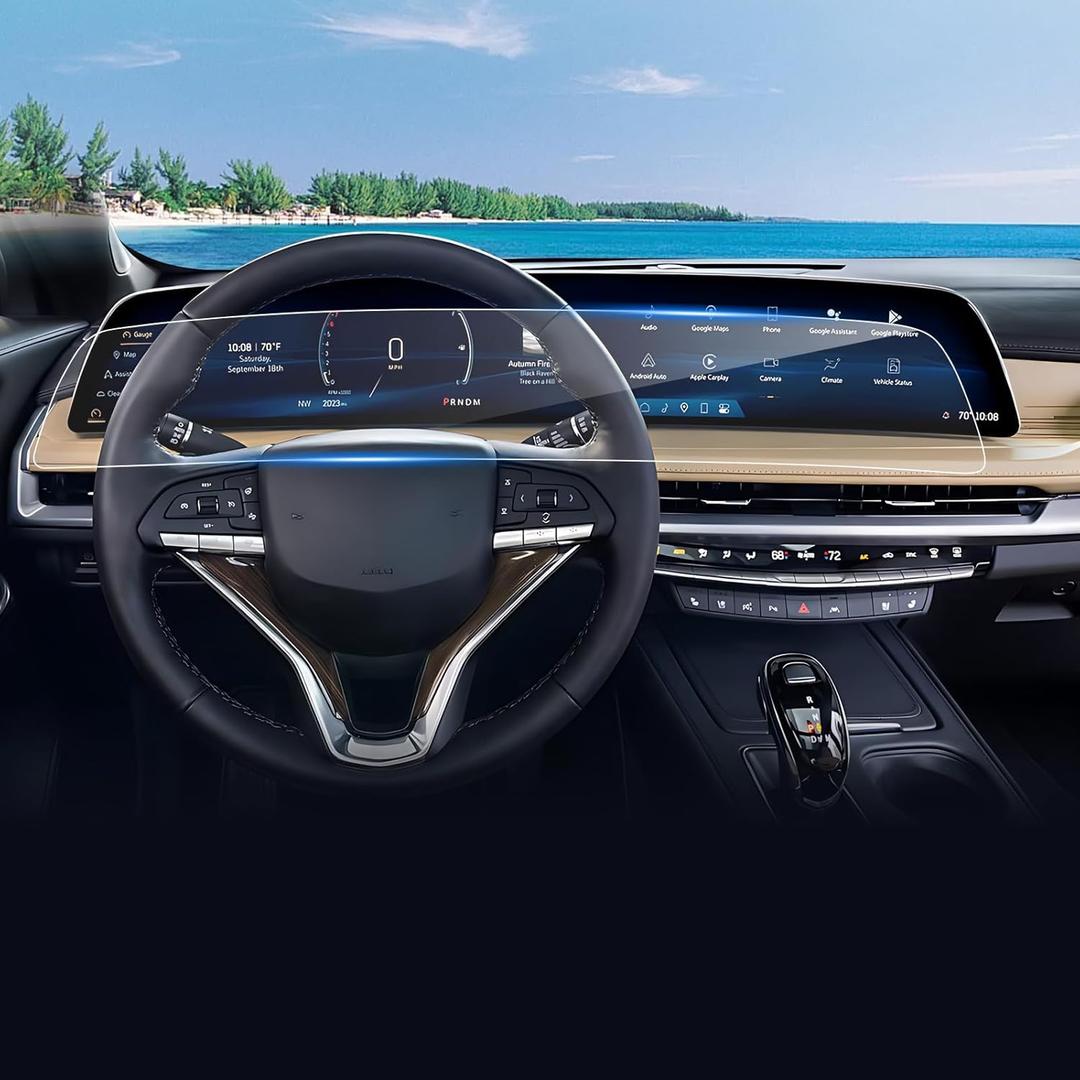 (2pcs) 2024 2025 XT4 Screen Protector for Cadillac XT4 (Luxury/Premium Luxury/Sport) 33-inch Curved LED Display, 2025 XT4 Accessories Anti-scratch High Clarity Protective Film 33"