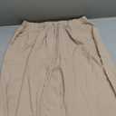 CIDER Palazzo Pants for Women Wide Leg Drawsting Elastic High Waisted Comfy Casual Flowy Pants with Pockets (Medium, Khaki)