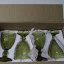 Green Drink Cooler  Glasses set of 4, Green Goblets, Vintage Drinking Glassware, Colored Glassware Set for Party Home Wedding Baby Shower