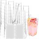 EASERCY 100 Pack 3 oz Mini Dessert Cups with Lids and Spoons Clear Dessert Shooter Cups with Spoons Parfait Cups with Lids Appetizer Cups for Party Small Plastic Dessert Cups for Pudding and Fruit