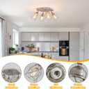 Kitchen Light Fixtures Ceiling Mount, Adjustable Semi Flush Mount Ceiling Light, Multi-Directional Lamp for Kitchen, Hallway, Dining Room, Farmhouse with E26 Base (Brushed Nickel 4-Light)