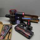 NADALY Cordless Vacuum Cleaner, 550W 45Kpa 65Mins Vacuum Cleaners for Home, Stick Vacuum with LED Display, Anti-Tangle, Self-Standing, 8-in-1 Lightweight Vacuum for Hardwood Floor/Carpet/Pet Hair (Blue+red)