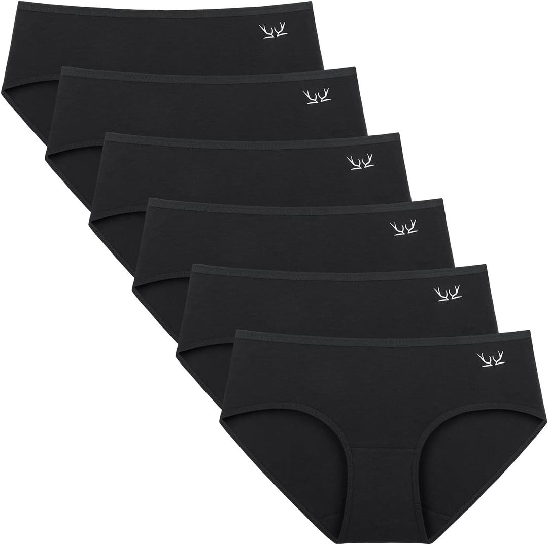 Benirap Womens Underwear Soft Cotton Hipster Panties Breathable Briefs 5 Pack, L