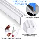 Frienda 2 Pack 26 Inch Two-pronged Shower Vinyl Sweep and Seal Top or Bottom Seal Accent Drip Vinyl Universal Use for Top or Bottom for Home or RV Showers (Straight Edge)