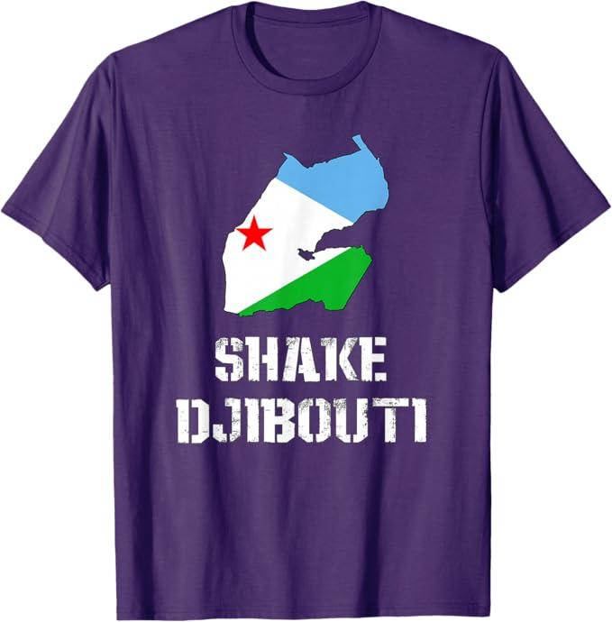 Funny SHAKE DJIBOUTI T-Shirt (Purple, S)