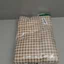Tan Gingham Duvet Cover Bedding Set Prewashed Extra Soft Comfy Breathable 3 Piece Brown Plaid Checkered Grid Vintage Comforter Cover Set Cute Aesthetic (Queen 90"x90", No Comforter)