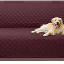 U-NICE HOME Reversible Sofa Cover Couch Cover for Dogs with Elastic Straps Water Resistant Furniture Protector for Pets Couch Cover for 3 Cushion Couch (Sofa, Burgundy/Tan) 68" L