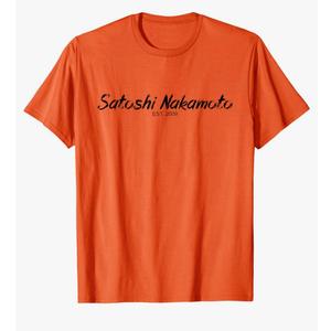 Satoshi Nakamoto Designer Bitcoin Est2009 Satoshi Bitcoin T-Shirt, Size L