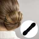 2pcs Hair Bun Updo Makers, Black Soft Hair Bun Shaper for Women, Non-Slip 2 Sizes Hair Donut Bun Lazy Curler Clip Hairstyles Accessories for Daily, Wedding