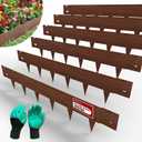 20ft (6-Pack) Cor-Ten Steel Landscape Edging 40" x 8" Flexible Pre-Applied Rust Patina Garden Border