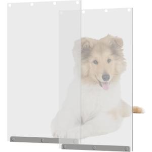 TonGass (2-Pack) Transparent Dog Door Flap Replacement Large Compatible with Ideal Pet Products Ruff Weather Dog Doors Model DSRWXL - 10" x 18" Pet Door Flap - Fit for Large Pets (up to 90 lbs)