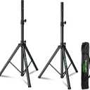 Pair of Speaker Tripod Stands Height Adjustable from 43.7'' to 70.8'' PA DJ Party Tripod Speaker Stand 35mm Compatible Insert with a Carry Bag