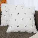 Halloween Ghost Pillow Covers 18x18 inch Set of 2 White Soft Plush Faux Fur Decorative Cushion Covers for Couch Sofa Bed Porch Living Room Halloween Decor (Graceful Gost)