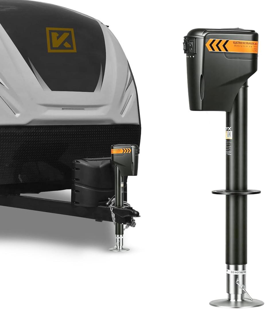 KYX Electric Trailer Jack 3500LBs, Elec A-Frame Tongue Jack with Cover
