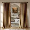 Beauoop Golden Brown Velvet Curtains 96 Inches Long 2 Panels for Bedroom Living Room Soft Luxury Room Darkening Thermal Insulated Soundproof Rod Pocket Window Treatments Drapes, 52X96 Set of 2