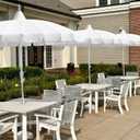 8Ft Patio Pagoda Umbrella, UV Protect Pool Umbrellas with Heavy Duty Pole, Outdoor Market Umbrella for Holiday Garden Backyard, White