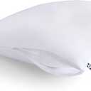 Sealy Performance 100% Cotton Breathable Moisture Wicking Fabric Machine Washable Zippered Pillow Protector, Standard/Queen Size, 1 Pack, White
