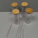 LIBWYS 16oz Double Wall Drinking Glass Cups with Bamboo Lids and Straws, 4 Pc Set – Condensation Resistant Insulated Glass Can Tumblers for Cold Drinks, Iced Coffee, Tea, Juice, Cleaning Brush